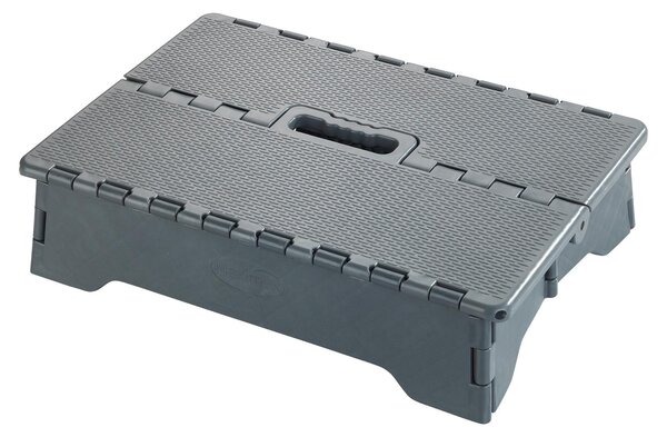 WENKO Bezpečnostný odstupňovač Secura, skladací, sivý, nosnosť 250 kg, stolička do vane, pomôcka na vstup