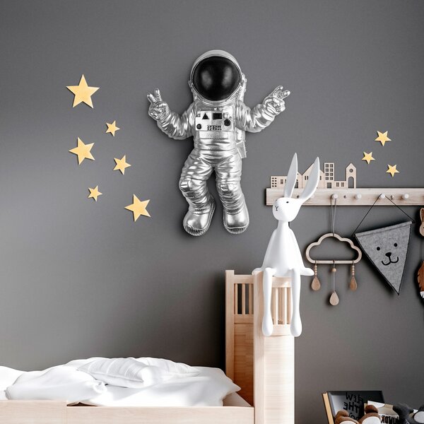 Wallity Nástenná dekorácia Astronaut strieborná/čierna