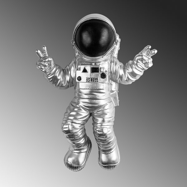 Wallity Nástenná dekorácia Astronaut strieborná/čierna