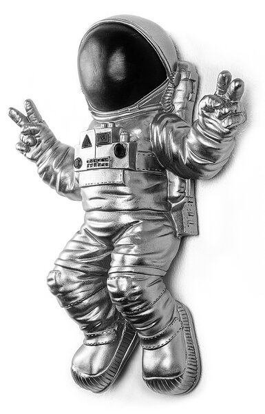Wallity Nástenná dekorácia Astronaut strieborná/čierna