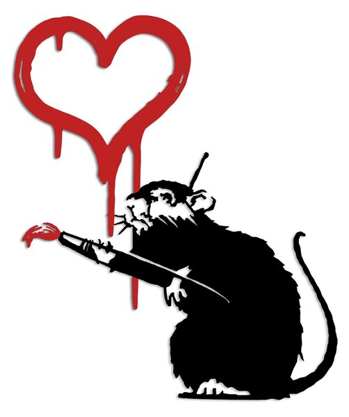 Wallity Nástenná dekorácia Banksy Metal 08 čierna
