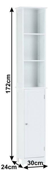 KONDELA Vysoká skrinka, biela, ATENE TYP 1