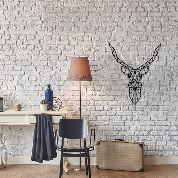 Wallity Nástenná dekorácia JELEN 50x60 cm čierna