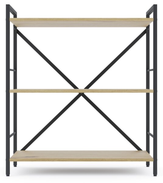 Policový regál LOFT 90x80x40 3 políc Farebné prevednie: Dub-Antracit