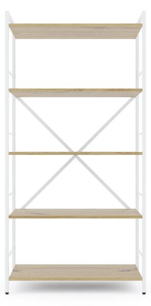 Policový regál LOFT 160x80x40 5 políc Farebné prevednie: Dub-Biela