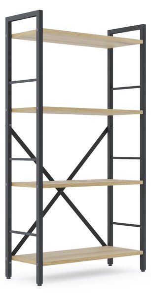 Policový regál LOFT 110x60x24 4 políc Farebné prevednie: Dub-Biela