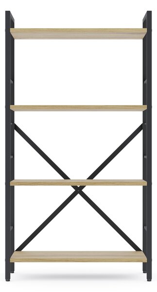 Policový regál LOFT 110x60x24 4 políc Farebné prevednie: Dub-Biela