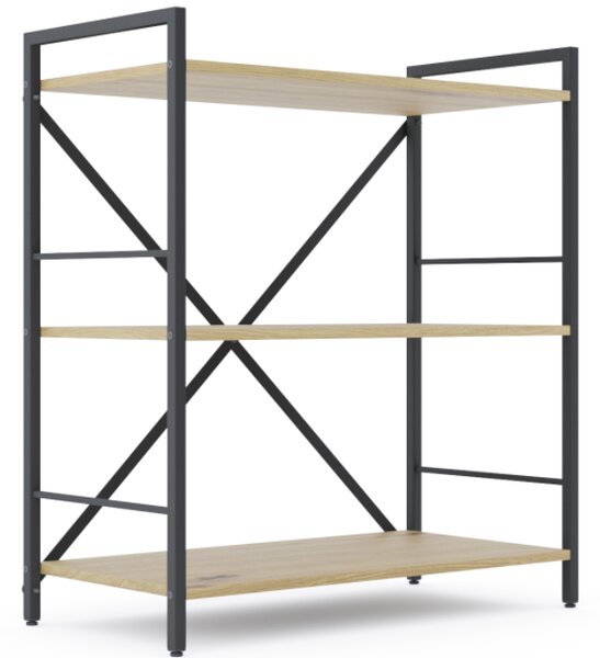 Policový regál LOFT 90x80x40 3 políc Farebné prevednie: Dub-Antracit