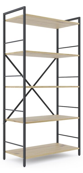 Policový regál LOFT 160x80x40 5 políc Farebné prevednie: Dub-Biela