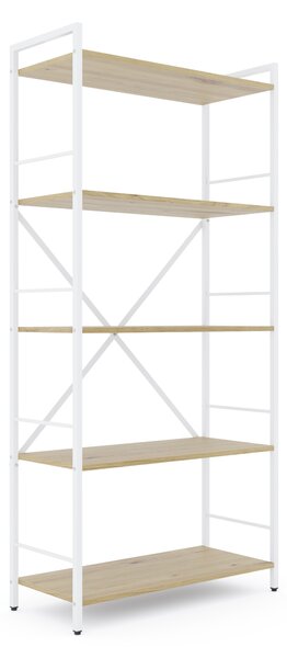 Policový regál LOFT 170x80x35 5 políc Farebné prevednie: Dub-Biela