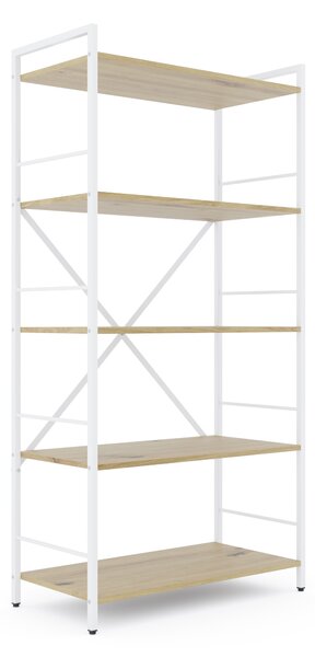 Policový regál LOFT 160x80x40 5 políc Farebné prevednie: Dub-Biela
