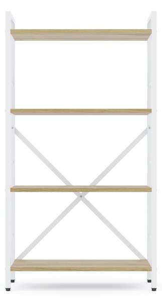 Policový regál LOFT 110x60x24 4 políc Farebné prevednie: Dub-Biela