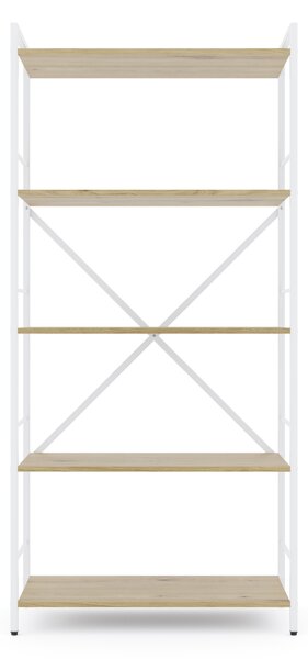 Policový regál LOFT 170x80x35 5 políc Farebné prevednie: Dub-Biela