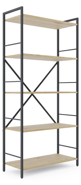Policový regál LOFT 170x80x35 5 políc Farebné prevednie: Dub-Biela