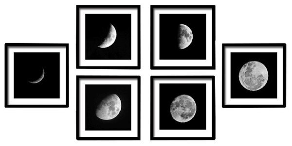 Tempo Kondela Zasklený tlačený obraz, biela/čierna, DX TYP 10 Mesiac