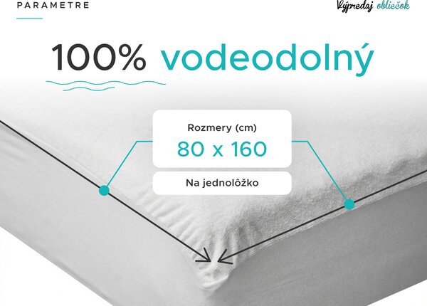 Nepremokavý froté chránič matraca GUARD 80 x 160 cm