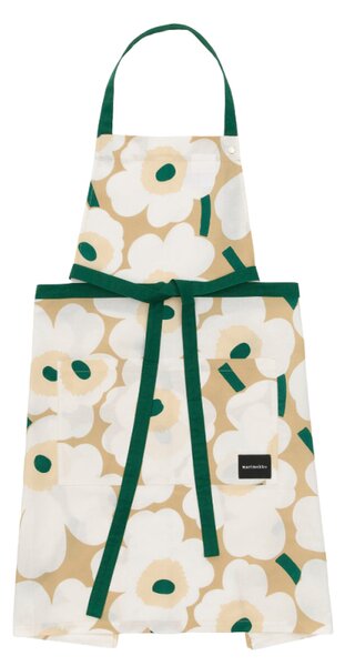 Marimekko Kuchynská zástera Pieni Unikko, béžovo-zelená