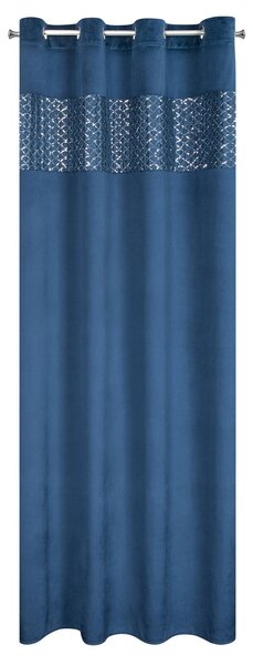 ZATEMŇOVACÍ ZÁVES NA KRÚŽKOCH MARGOT 140X250 CM NÁMORNÍCKA MODRÁ