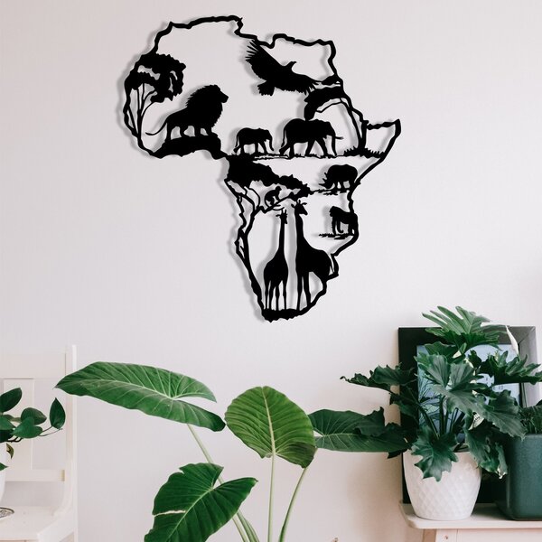 Wallity Nástenná kovová dekorácia africká 2 čierna