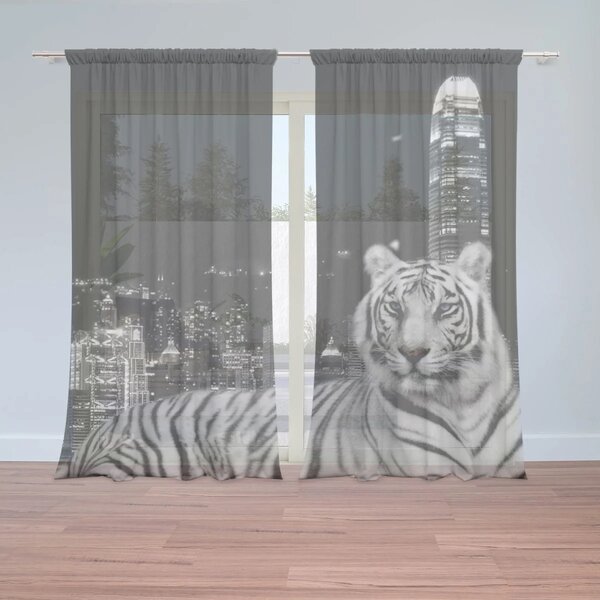 Sablio Záclony Mestský tiger: 2ks 150x250cm