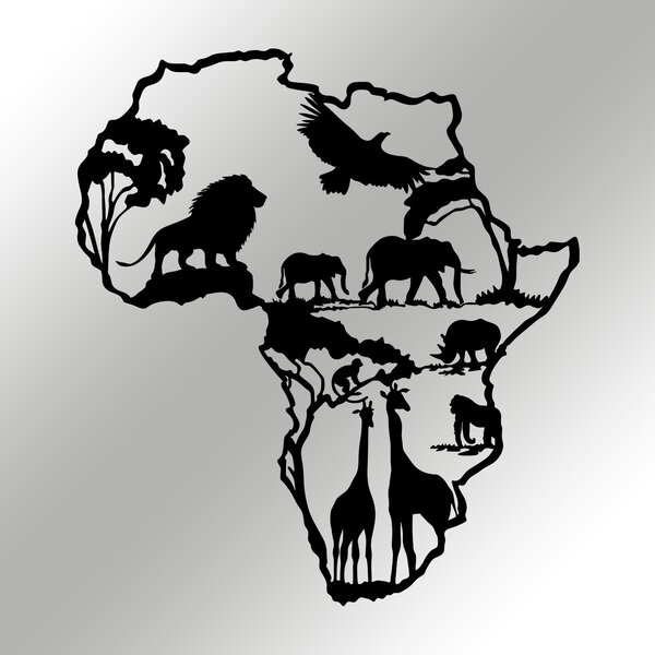 Wallity Nástenná kovová dekorácia africká 2 čierna