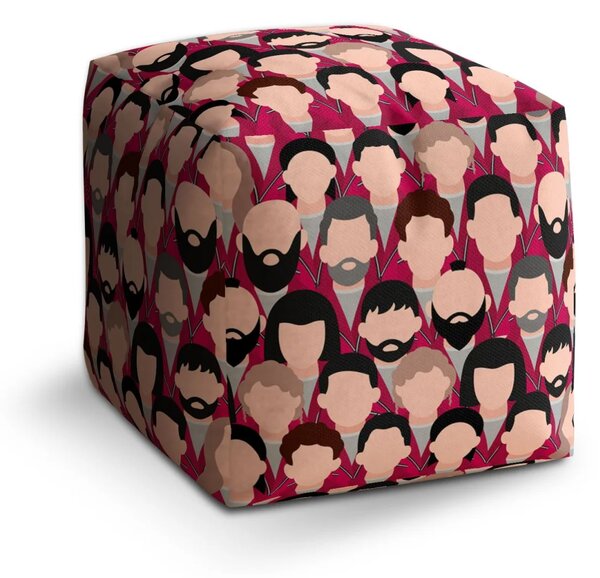 Sablio Taburet Cube Money heist Anonymné tváre - 40x40x40 cm