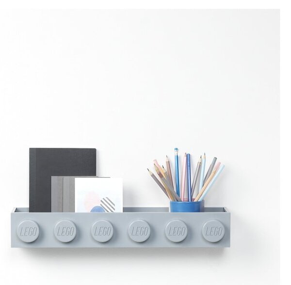 Detská sivá nástenná polička LEGO® Sleek