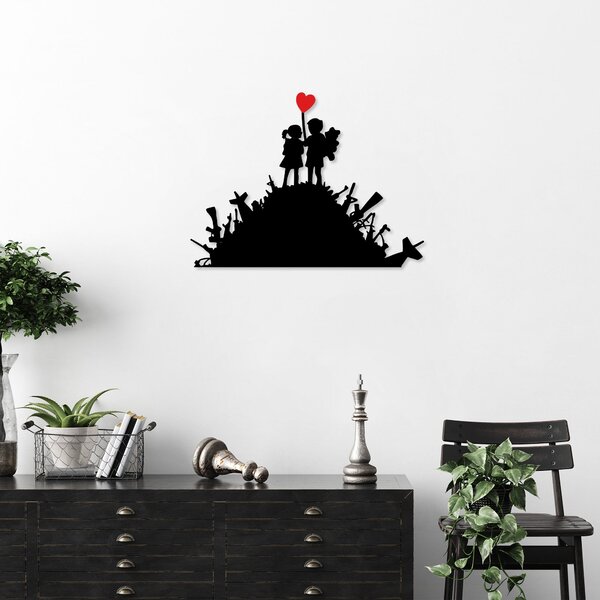 Wallity Nástenná kovová dekorácia Banksy 1 čierna/červená
