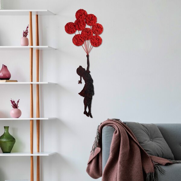 Wallity Nástenná kovová dekorácia Banksy 11-1 čierna/červená