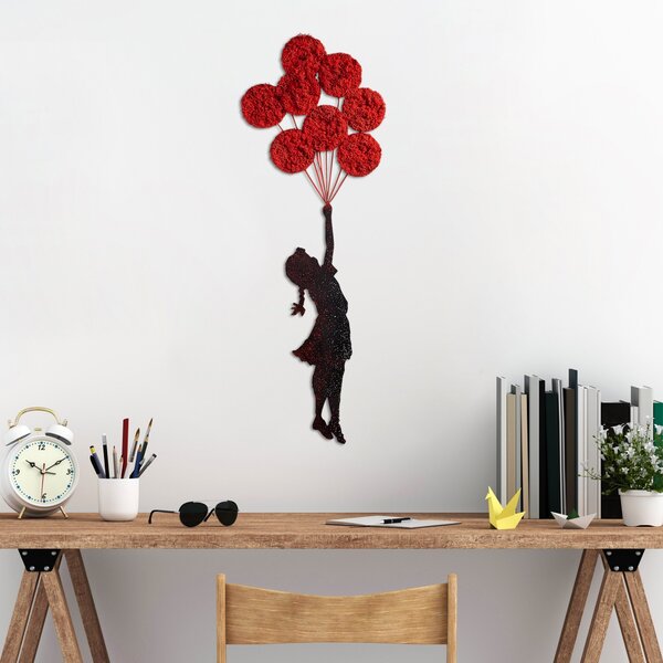 Wallity Nástenná kovová dekorácia Banksy 11-1 čierna/červená