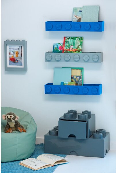 Detská sivá nástenná polička LEGO® Sleek