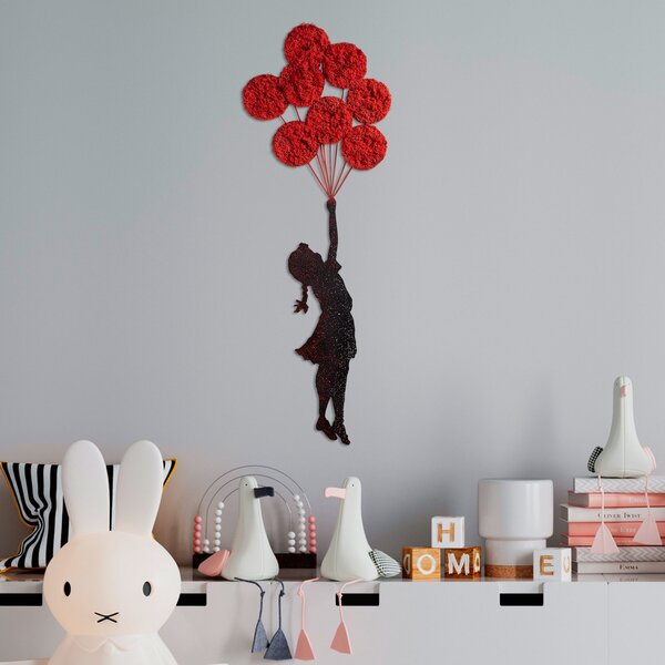 Wallity Nástenná kovová dekorácia Banksy 11-1 čierna/červená