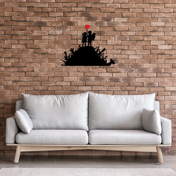 Wallity Nástenná kovová dekorácia Banksy 1 čierna/červená