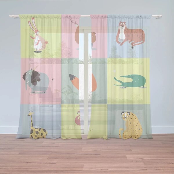 Sablio Záclony Zvieratká ze Zoo: 2ks 150x250cm