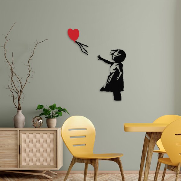 Wallity Nástenná kovová dekorácia Banksy 13 čierna/červená