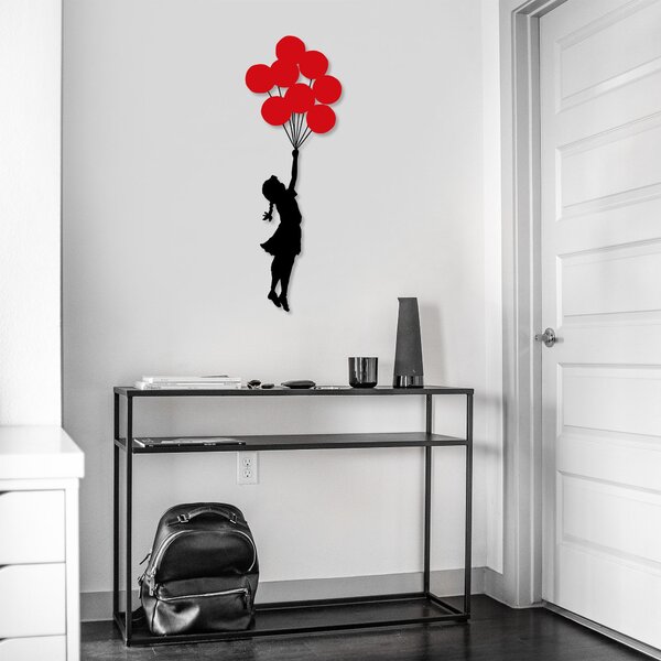 Wallity Nástenná kovová dekorácia Banksy červená/čierna