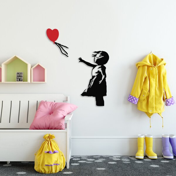 Wallity Nástenná kovová dekorácia Banksy 13 čierna/červená