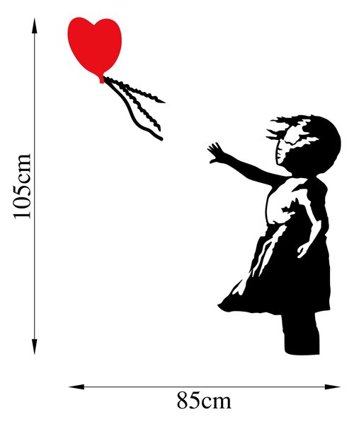 Wallity Nástenná kovová dekorácia Banksy 13 čierna/červená