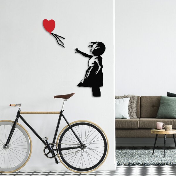 Wallity Nástenná kovová dekorácia Banksy 13 čierna/červená