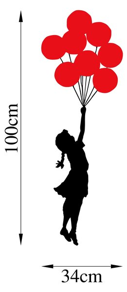 Wallity Nástenná kovová dekorácia Banksy červená/čierna