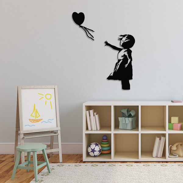Wallity Nástenná kovová dekorácia Banksy 14 čierna
