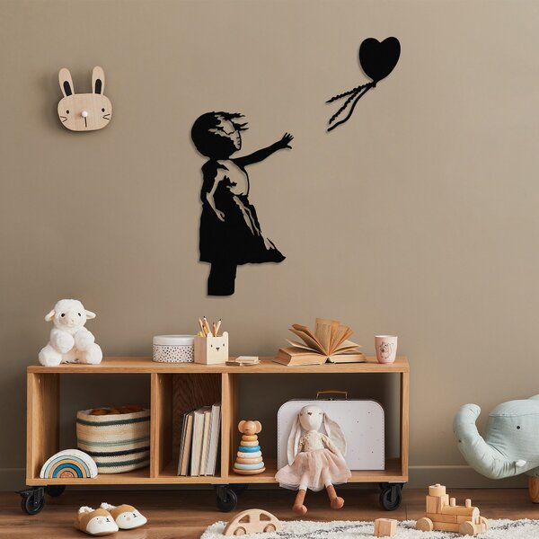 Wallity Nástenná kovová dekorácia Banksy 14 čierna