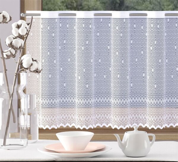 Záclona žakárová, Christina vitrážka metráž, biela 70 cm