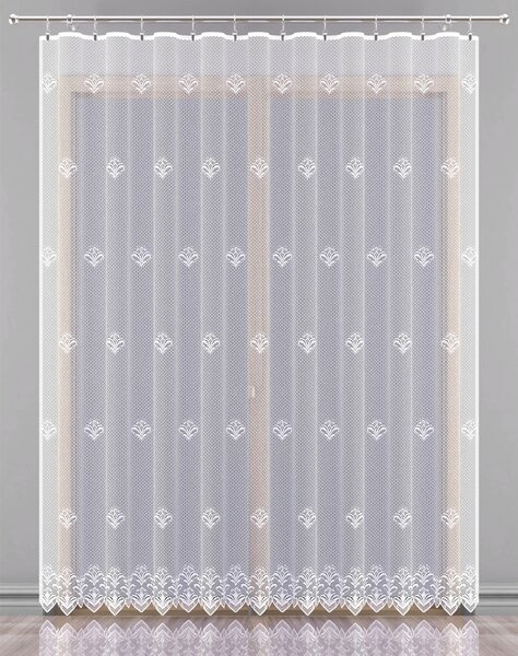 Záclona žakárová alebo balkónový komplet, Elisa metráž, biela 110 cm