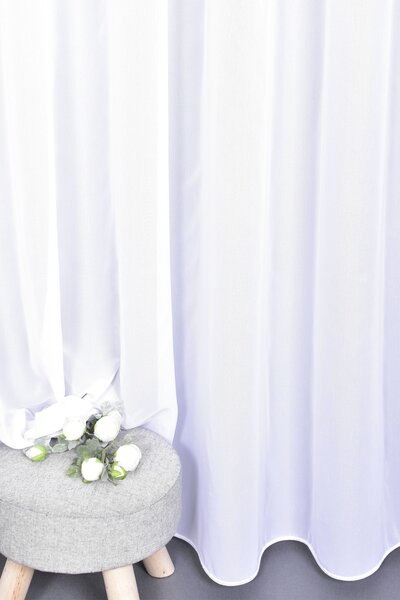 Záclona Mušelín, Elegancia s olovkom, biela 150 cm