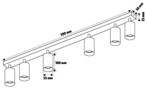 Brilagi - Kúpeľňové bodové svietidlo SELE 6xGU10/30W/230V IP44 strieborná