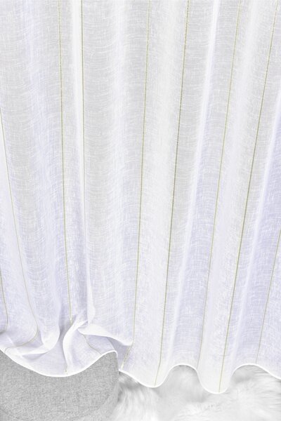 Záclona markizeta, Pruhy lurex zlatý, biela 150 cm