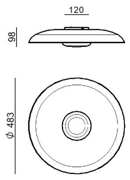 Stropné LED svetlo Basin_P, biele, kov, Ø 48 cm, Biela / opálová, Obývacia izba / jedáleň, Hliník, Moderný, Závesné svietidlo