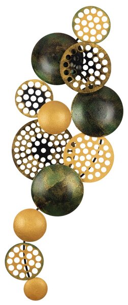 Wallity Nástenná kovová dekorácia BUBBLES 90 cm čierna/zlatá
