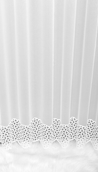 Záclona Dreher, Elegance s bordúrou, biela 150 cm